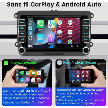 Autoradio connecté JUNSUN pour VW Golf 5 6 Passat Polo 6R Carplay
