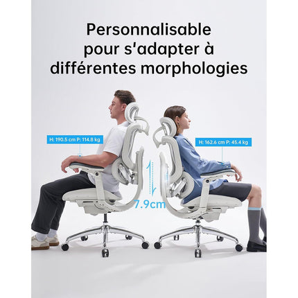 Fauteuil ergonomique SIHOO C300 Pro V2 chaise ergonomique blanc