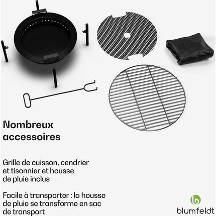 Brasero BLUMFELDT Ignite Pure sans fumée grill acier inox