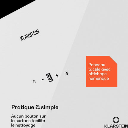 Hotte encastrable KLARSTEIN Laurel 60cm 247 m³/h LED tactile Blanc Reconditionné