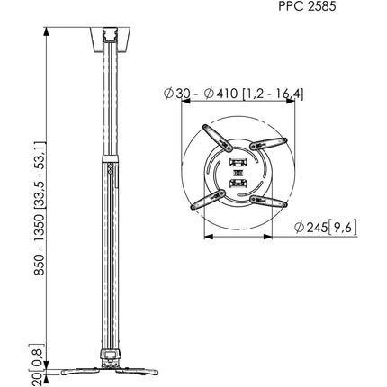 Support vidéoprojecteur VOGEL'S PPC 2585 SILVER