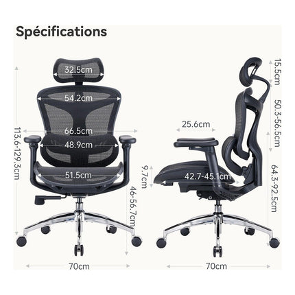 Fauteuil ergonomique SIHOO C300 chaise ergonomique noir