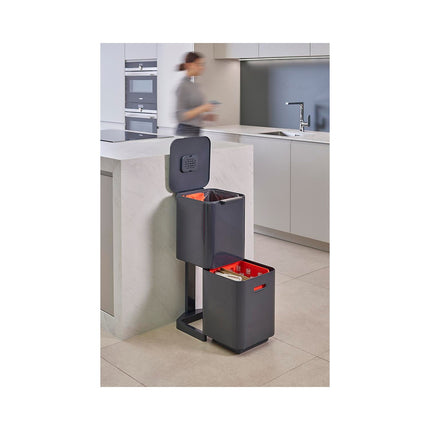 Poubelle de cuisine tri sélectif JOSEPH JOSEPH Totem Compact 40L Graphite