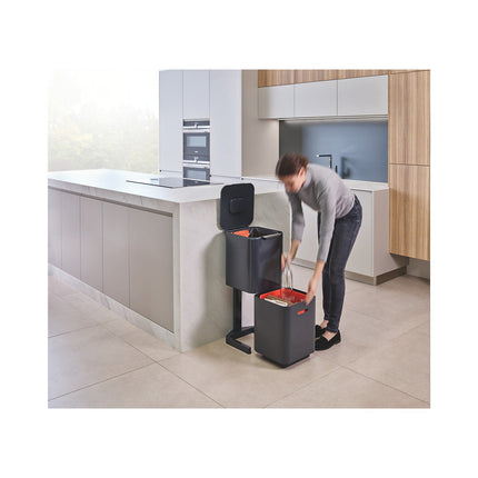 Poubelle de cuisine tri sélectif JOSEPH JOSEPH Totem Compact 40L Graphite