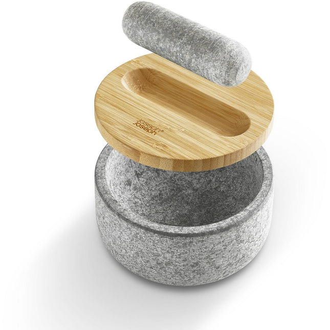 Mortier JOSEPH JOSEPH et mortier en granite couvercle bambou