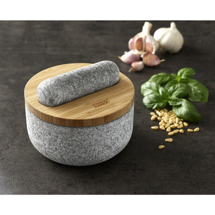 Mortier JOSEPH JOSEPH et mortier en granite couvercle bambou