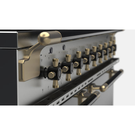Piano de cuisson gaz FALCON ELISE LUXE TAB GAZ 90 CMNOIR LAITON