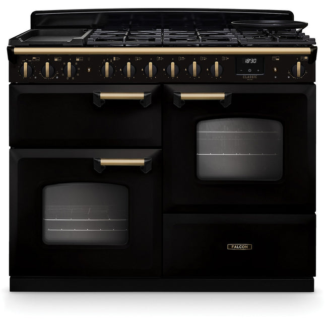 Piano de cuisson mixte FALCON NGC TAB MIX 110 CM NOIR LAITON ANTIQUE