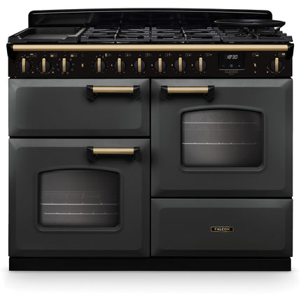 Piano de cuisson mixte FALCON NGC TAB MIX 110 CM ARDOISE LAITON ANTIQU