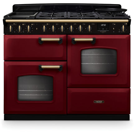 Piano de cuisson mixte FALCON NGC TAB MIX 110 CM BORDEAUX LAITON ANTIQ