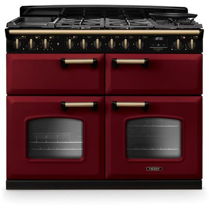 Piano de cuisson mixte FALCON NGC TAB MIX 110 CM BORDEAUX LAITON ANTIQ