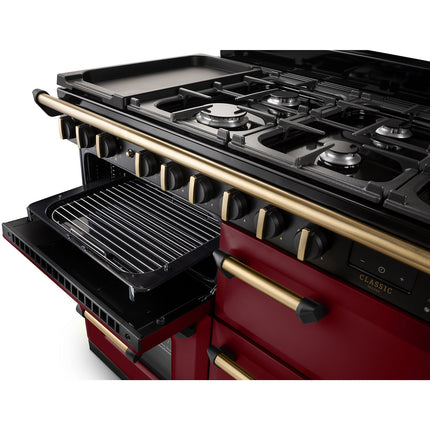 Piano de cuisson mixte FALCON NGC TAB MIX 110 CM BORDEAUX LAITON ANTIQ