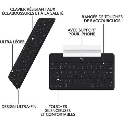 Clavier sans fil LOGITECH Keys To Go - Noir