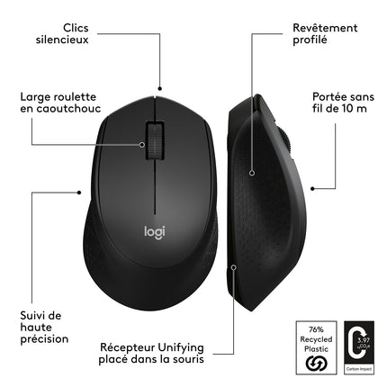 Souris sans fil LOGITECH M330 SILENT PLUS Noir