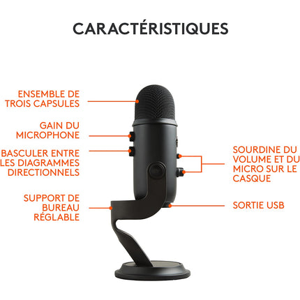 Micro Streaming BLUE MICROPHONES YETI USB Blackout