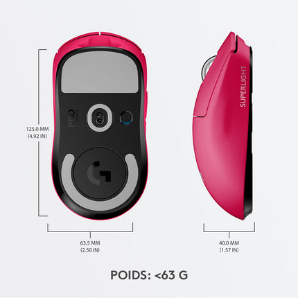 Souris Gamer Filaire LOGITECH G PRO X SUPERLIGHT- Magenta