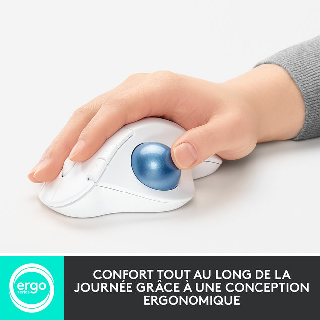 Souris sans fil LOGITECH M575 Ergo OffWhite