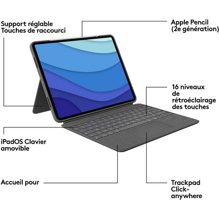 Etui LOGITECH Combo Touch iPad pro 12.9' (6e 5e Gen