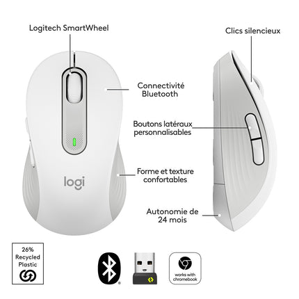Souris sans fil LOGITECH Signature M650 L Graphite - grde taille