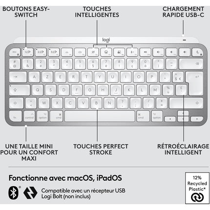 Clavier sans fil LOGITECH MX Keys mini pour Mac