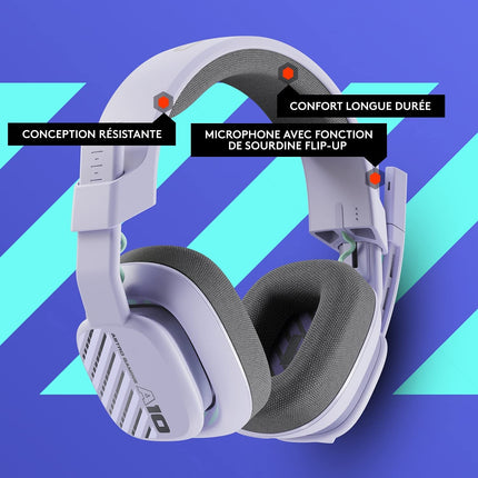 Casque gamer ASTRO A10 Gen2 Lilas PC casque gaming filaire