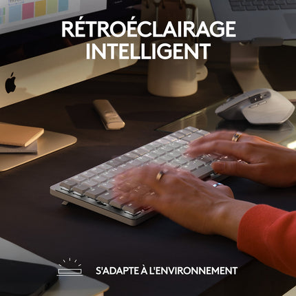 Clavier sans fil LOGITECH MX Mechanical Mini pour Mac Gris Pale