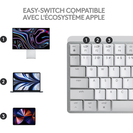 Clavier sans fil LOGITECH MX Mechanical Mini pour Mac Gris Pale