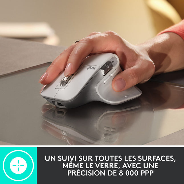 Souris sans fil LOGITECH MX Master 3s Gris pale Ergonomique