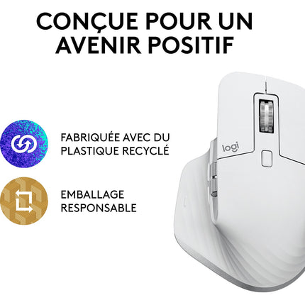 Souris sans fil LOGITECH MX Master 3s Gris pale Ergonomique