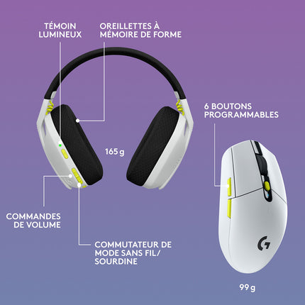 Casque gamer LOGITECH Combo Souris sans fil G305 Casque G435