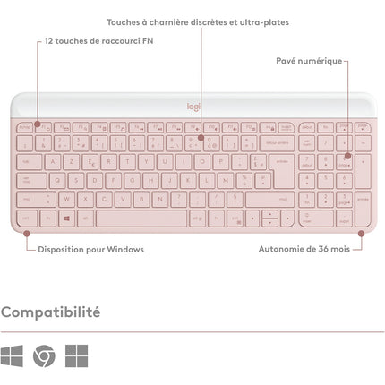 Clavier sans fil LOGITECH MK470 Slim Combo Silencieux