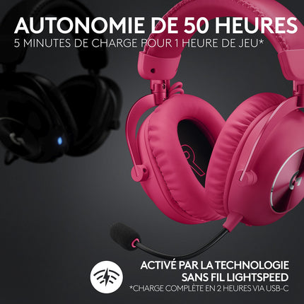 Casque gamer LOGITECH G PRO X 2 Lightspeed - Rose