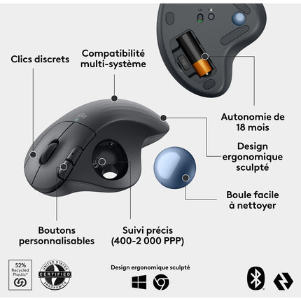 Souris sans fil LOGITECH Ergo M575S