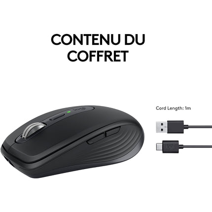 Souris sans fil rechargeable LOGITECH MX anywhere 3S Silencieuse Graphite