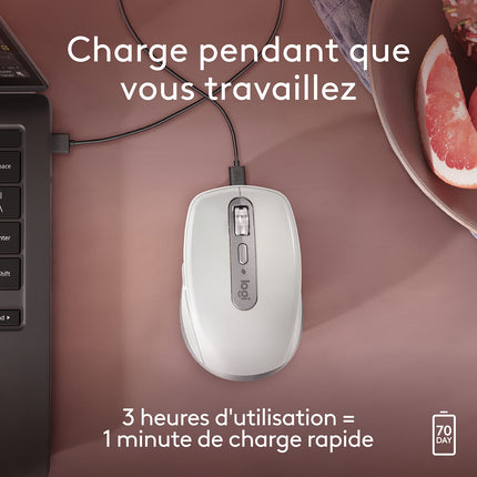 Souris sans fil rechargeable LOGITECH MX Anywhere 3S for Mac compacte