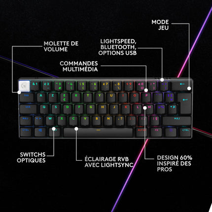 Clavier gamer sans fil LOGITECH G PRO X 60 LIGHTSPEED