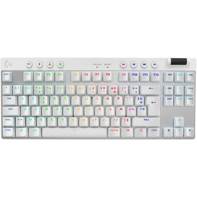 Clavier gamer sans fil LOGITECH Pro X LIGHTSPEED TKL Tactile Blanc