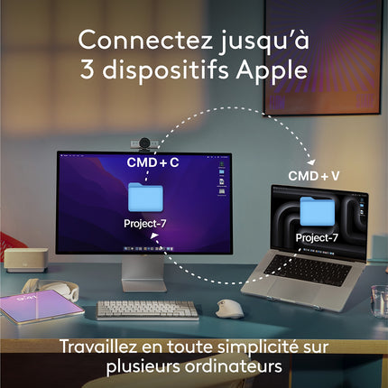 Clavier sans fil LOGITECH MX Keys S for Mac Gris Pale
