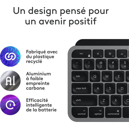 Clavier sans fil LOGITECH MX Keys S for Mac Gris Sideral