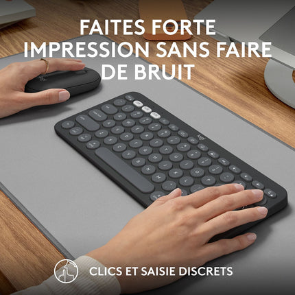 Clavier + Souris LOGITECH Pebble 2 pour Mac M350s+K380s Graphite