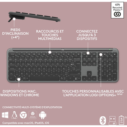 Clavier sans fil LOGITECH Signature Slim K950 Bluetooth