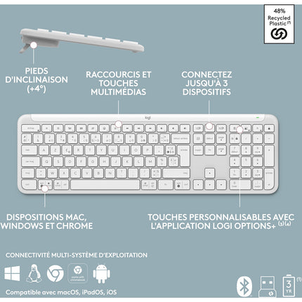 Clavier sans fil LOGITECH Signature Slim K950 Bluetooth