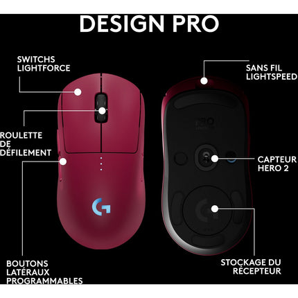 Souris Gamer Sans Fil LOGITECH G PRO 2 Lightspeed Wireless Magenta