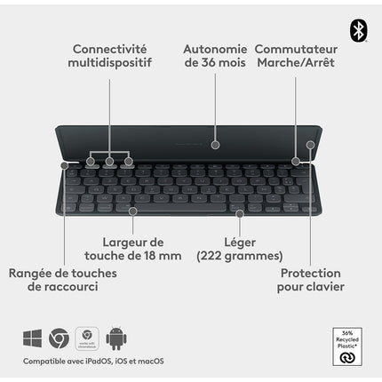 Etui LOGITECH Keys-To-Go 2 iPAD Graphite