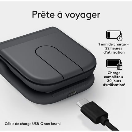 Souris sans fil LOGITECH Mobi Fold Graphite