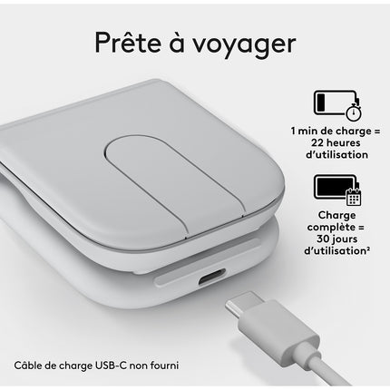 Souris sans fil LOGITECH Mobi Fold Off White