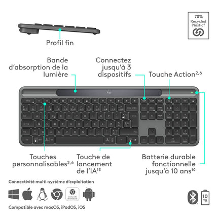 Clavier sans fil LOGITECH Signature Slim Solar+