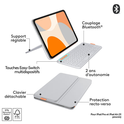 Etui LOGITECH FLIP FOLIO 11 GREY IPAD PRO