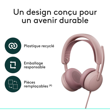 Micro-casque LOGITECH Zone Wired 2 ROSE