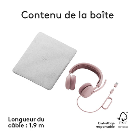 Micro-casque LOGITECH Zone Wired 2 ROSE